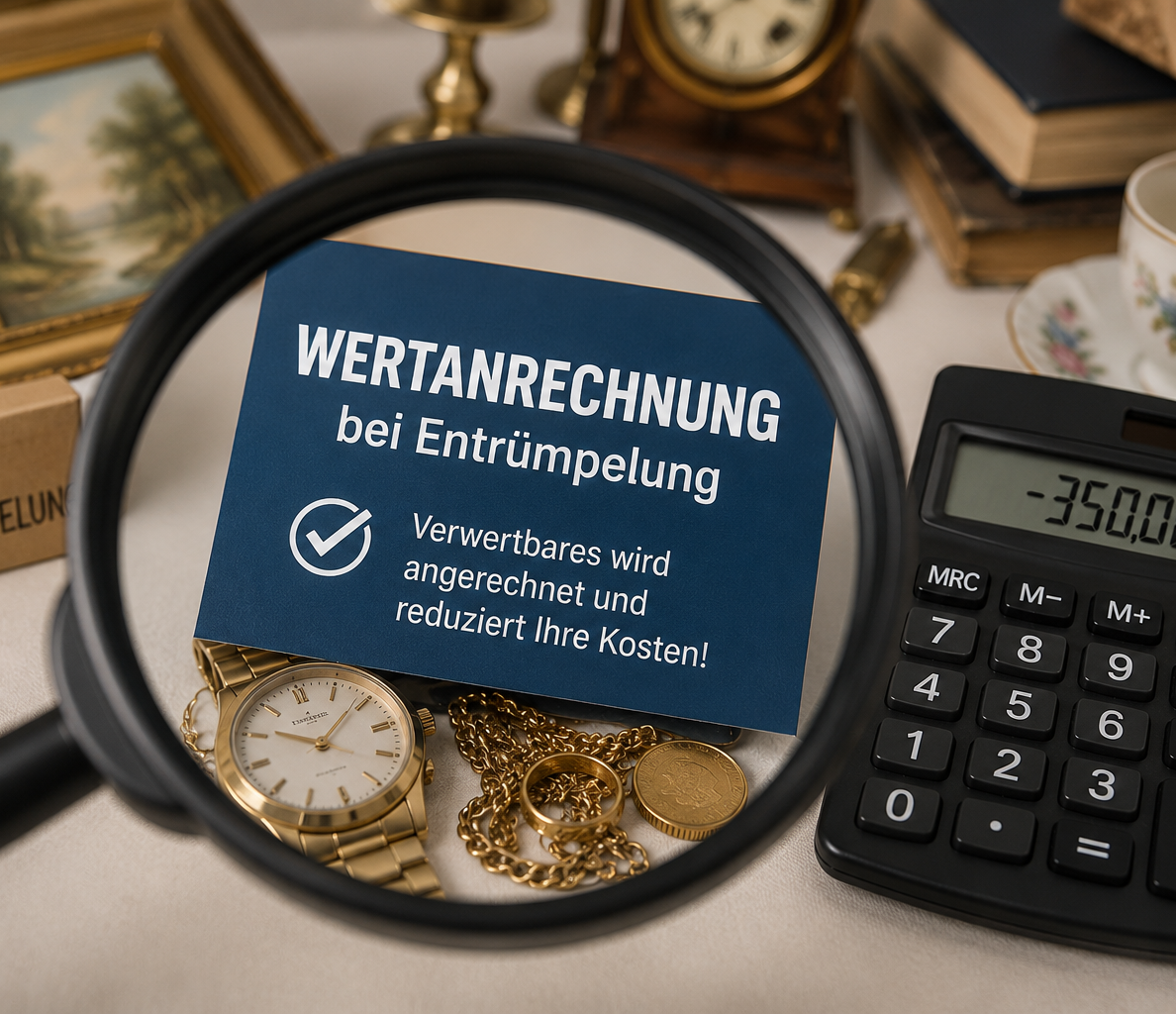 Wertanrechnung verwertbarer Gegenstände bei einer Entrümpelung