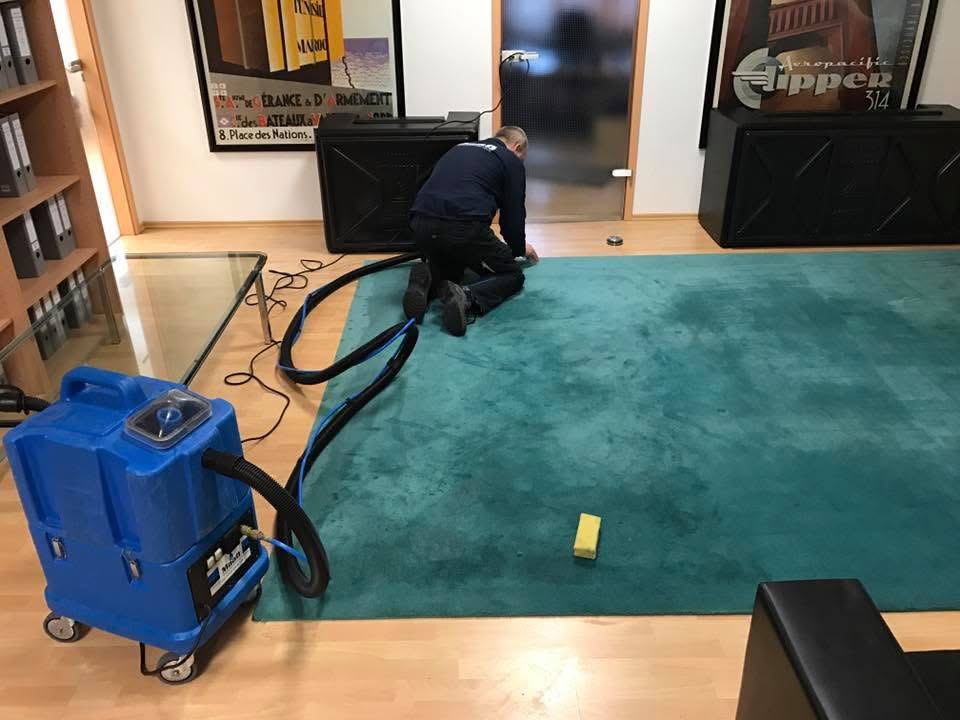 Professionelle Reinigung einer textilen Oberfläche